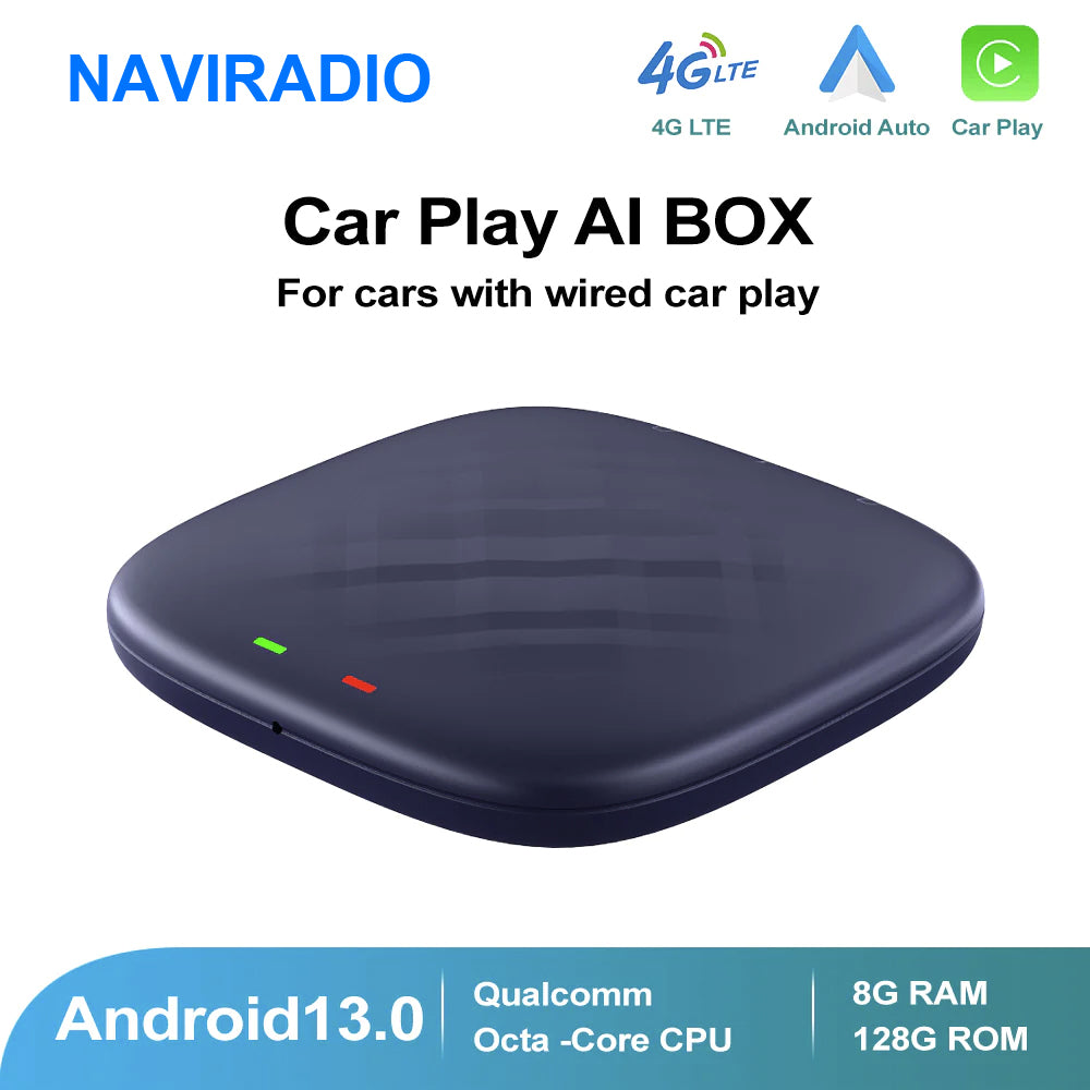 Android 13 Multimedia AI Box 8+128 GB Carplay Android Auto Wireless Naviradio TV AMI